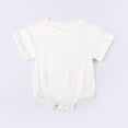 thumbnail image 2 of WERYOUNG Girls Boys Bodysuits Summer Unisex Casual Solid Color Short Sleeve Round Neck Bodysuit Toddler Lovely Daily Wear Sleepwear Onesie,White,12-18 Months, 2 of 7