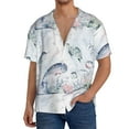 thumbnail image 3 of Disketp Men's Hawaiian Sea Animals Print Shirts Button Down Holiday Beach Shirts-Medium, 3 of 7