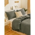 thumbnail image 2 of Dark Grey Bedding Sets King Grey Duvet Cover Set Solid Pattern Washed Microfiber, No Filling, 2 of 9