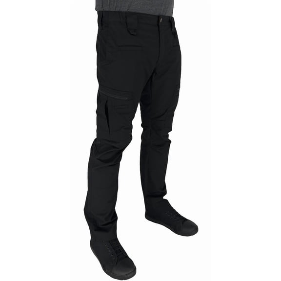 LAPG Men's Atlas Stretch Cargo Pants, Durable & Lightweight Ripstop Work Pants, Outdoor Hiking Pants for Men - Black - 30 x 34