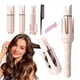 thumbnail image 1 of Rizador automático de pelo con 3 barriles, rizador giratorio, anti-quemaduras, iones negativos, rosa., 1 of 5