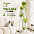 thumbnail image 2 of Gentingbro Corner Plant Stand Indoor Outdoor, Tall Metal Flower Pot Stands for Multiple Plants, 4 Tier White Heavy Duty Plant Shelf for Patio Garden Balcony Living Room Bedroom, 2 of 7