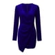 thumbnail image 4 of Moda mujer Sexy Casual nalgas cuello en V sólido largo Leeve Mini vestido Fridja  NMB4833, 4 of 5