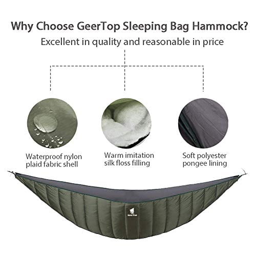 Geertop Portable Hammock Quilt Ultralight 3 Seasons Green for sale online 