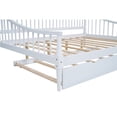 thumbnail image 6 of Full Size Daybed with Trundle, Solid Wood Day Bed Frame for Living Room/GuestRoom/Bedroom, Wooden Slat Support, Multi-functional Sofa Bed, No Box Spring Needed,  White, 6 of 9