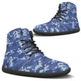 thumbnail image 3 of Wismoutput High-top Leather Barefoot Shoes for Men Wide Toe Box Zero Drop Men's Barefoot Sneakers with Blue Camouflage, 3 of 7