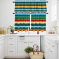 thumbnail image 3 of Colorful Stripes Kitchen Curtains Valances and Tiers Set of 3 Modern Abstract Blue Green Red Yellow Mexican Stripes Tier Curtains and Valance with Rod Pocket for Small Windows, 27.5"x36", 3 of 9