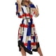 thumbnail image 1 of Vestido camisero HUOGUO Fashion para mujer, estampado de solapa, holgado, 1 of 5