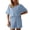 Blue, variant on Short Sets for Women Short Batwing Sleeve Crewneck T Shirt and Shorts 2 Piece Matching Set Womens Lounge Set