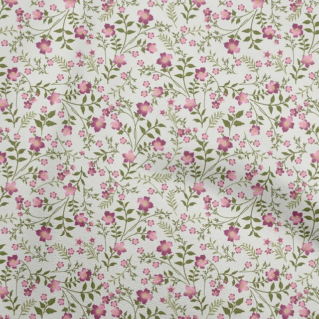 oneOone Georgette Viscose Pink Fabric Florals Sewing Material Print Fabric By The Yard 42 Inch Wide
