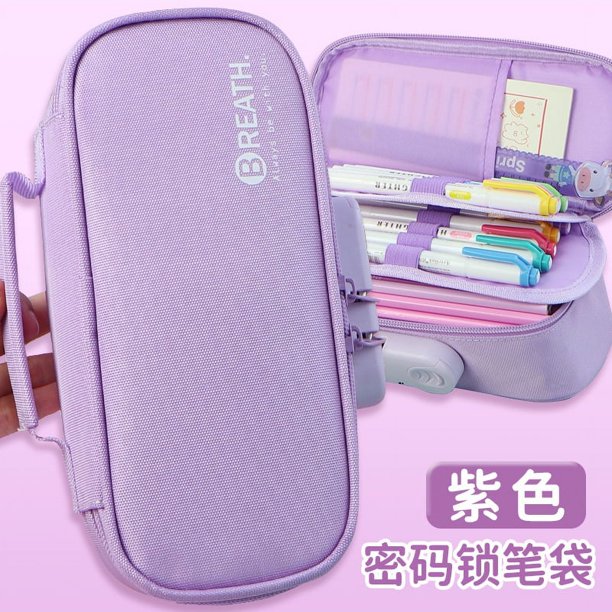 Estuche para lápices sencillo, de gran capacidad, con cierre de contraseña, para papelería electrónica, estuche para lápices para escuela secundaria y primaria