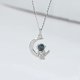 thumbnail image 2 of Astronauta, Luna Creciente, Galaxia Azul, Diminuto, Colgante, Gargantilla, Collar para Mujeres, Adolescentes, Niñas, Plata de Ley 925, Delicado, Bonito, Cadena, Joyería de Moda, Regalos, Dau, 2 of 4
