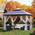 thumbnail image 2 of 11x11FT Pop Up Canopy Tent with Mosquito Net,Waterproof & UV Resistant Outdoor Gazebo Canopy , Easy Setup Shelter for Patio,Backyard,Garden, and Events, 2 of 8