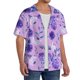 thumbnail image 2 of Fotbe Violet Camisa Estampada de Manga Corta para Hombre, Casual de Verano, Estilo Playero, Sin Arrugas-Large, 2 of 5