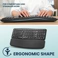 thumbnail image 3 of Perixx PERIBOARD-636B US, Wireless Ergonomic Compact USB Keyboard - Wireless 2.4G Technology - Build-in Number Pad - Detachable Wrist Rest - - Silent Typing - Black, 3 of 8