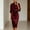 Wine Red, variant on Women's Elegant Satin Cowl Neck Shirt Collar Midi Dress – Long Sleeve Solid Color, Bohemian Chic Formal Wear Wine Red，S