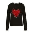 thumbnail image 4 of Tiqkatyck Valentine Shirts for Women, Women's 2024 Valentine's Day Sweatshirt Cute Heart Shaped Print Pullover Crewneck Long Sleeve Shirt, Valentine Sweatshirts for Women, Valentines Day Gifts Black, 4 of 4