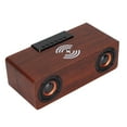 thumbnail image 3 of Altavoz Inalámbrico, Reloj Despertador Retro De Madera De Carga Con Reloj Despertador De Carga De 10 W Para Tabletas De Teléfonos Móviles Grano De Madera Marrón, 3 of 7