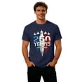 thumbnail image 5 of 4th of July T Shirts for Men's 250th Anniversary Patriotic Graphic Casual Short Sleeve T Shirt Comfortable Breathable Tee For Daily Wear Couples Matching Outfit Navy XL, 5 of 5