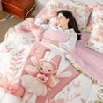 thumbnail image 6 of Feelyou Teen Kawaii Fairy Twin Bedding Sets 7-Piece, Initial W Letter Bedding Comforter Set, Princess Reversible Comforter, Luxury Bedroom Decor, 6 of 9