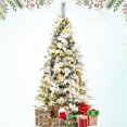 thumbnail image 3 of Patiojoy Pre-Lit Lifelike Xmas Tree 5FT Snow-Flocked Slim Christmas Tree W/ 339 Branches Tips, 3 of 10