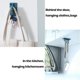 thumbnail image 5 of Paquete de 4 ganchos de pared autoadhesivos para colgar abrigos, toallas, albornoces, llaves, para el hogar, cocina, baño, oficina, 5 of 5