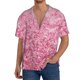 thumbnail image 1 of Fotbe Pink Glitter Camisa Estampada de Manga Corta para Hombre, Casual de Verano, Estilo Playero, Sin Arrugas-4X-Large, 1 of 5