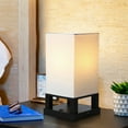 thumbnail image 5 of Brightech Maxwell Bedside Lamp Set with USB Port – Compact Table Lamp for Bedroom, Living Room - Modern Asian Nightstand Lamp with Wood Frame - LED Bulb, Soft Light - Black, 5 of 6
