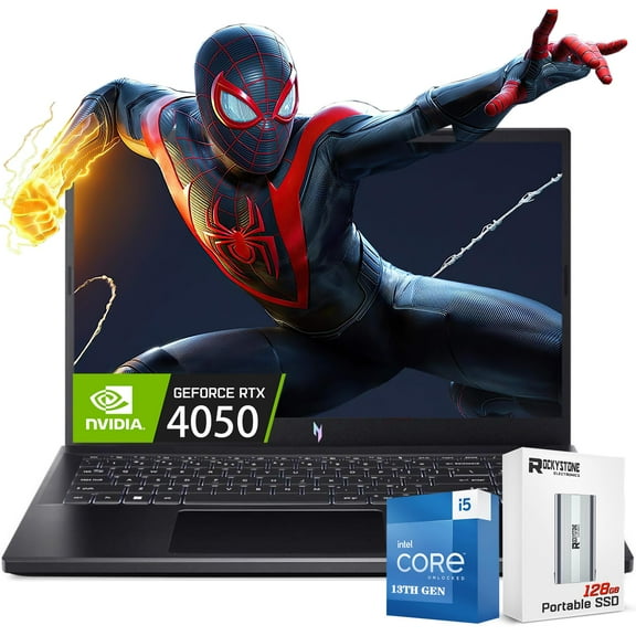 acer Nitro V 15 Gaming Laptop, Intel 8-Core i5-13420H(Beat i7-1355U), 15.6" FHD IPS Display, NVIDIA GeForce RTX 4050, 32GB DDR5 RAM, 1TB SSD, W/128GB Portable SSD, Windows 11 Home