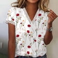 thumbnail image 1 of Puntoco Verano Mujer Moda Cuello en V Manga corta Impreso Casual Tee tops Puntoco Puntoco-962, 1 of 8