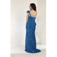 thumbnail image 2 of Royal Queen RQ8003 Juniors Womens Stretch Sequin Velvet Sweep Train Long Prom Dress, 2 of 9
