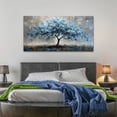 thumbnail image 3 of Large Wall Art for Living Room Blue Tree of Life Wall Pictures Art Prints Modern Nature Painting for Bedroom Office Home Decor - 20"x40" Ready to Hang, 3 of 7