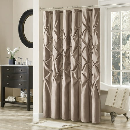 UPC 675716455538 product image for Home Essence Piedmont Tufted Faux Silk Shower Curtain  Beige  72x72 Inches | upcitemdb.com