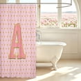 thumbnail image 3 of Manfei Cute Polka Dot Shower Curtain 72Wx72L,Pink Monogrammed A Bathroom Curtain, 3 of 5