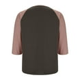 thumbnail image 5 of Inleife Three Quarter Sleeve Tops for Women Plus Size Color Blocked Tops Women's 3/4 Sleeved Crewneck Loose Blouses, 5 of 6
