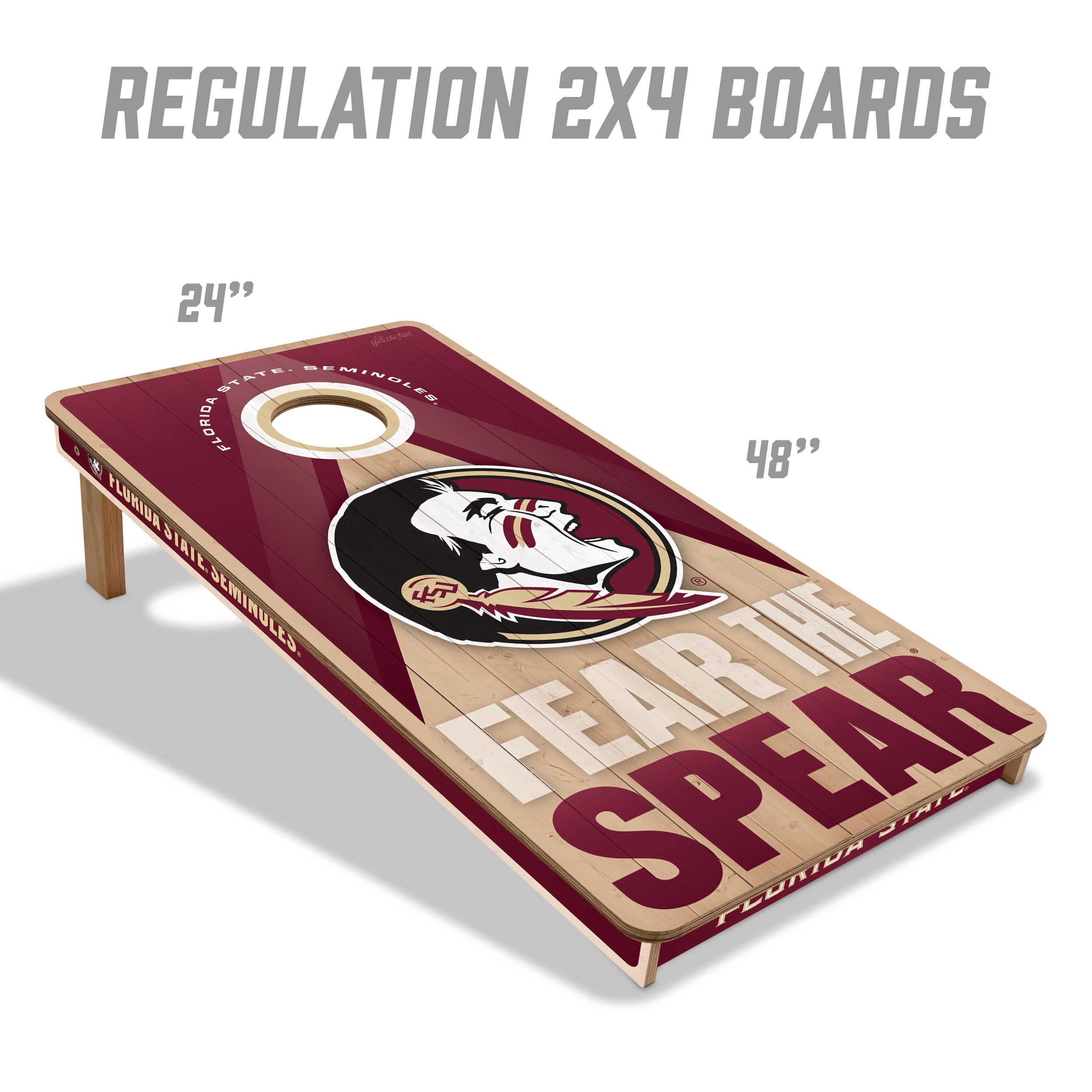YouTheFan NCAA Florida State Seminoles 2x4 Slogan Series Cornhole