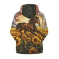 thumbnail image 2 of Uourmeti Sunflower Horse Girls Long Sleeve Hooded Pullover Lightweight with Pockets Trendy Comfy Top for Teens Fall Size 14-16, 2 of 7