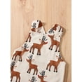 thumbnail image 5 of Biekopu Baby Girl Summer Suspender Jumpsuit,Casual Elk Print Sleeveless Rompers for Toddler Infant, 5 of 9