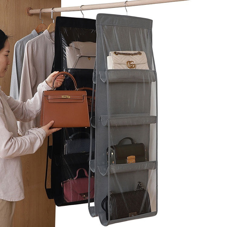 8 Pockets Hanging Closet Organizer Clear Foldable Handbag Purse Storage Bag Bags | Walmart Canada