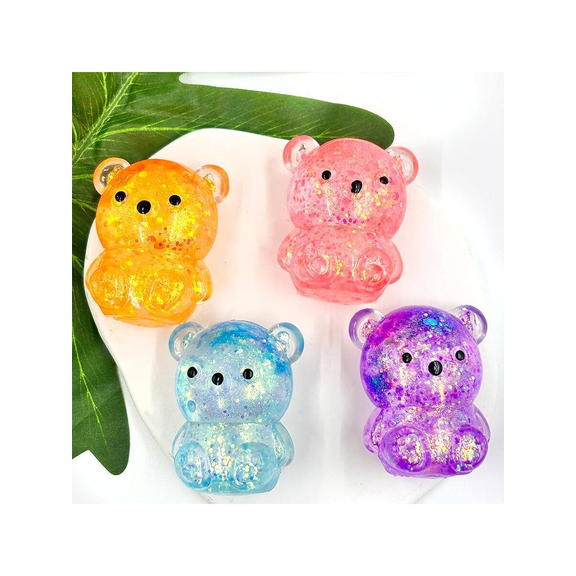6PCS Bear Squishy Fidget Toys, Cute Bear Squishies for Valentine's Exchange Gifts, Classroom Prizes, Valentine's Party Favors, Assorted Varieties