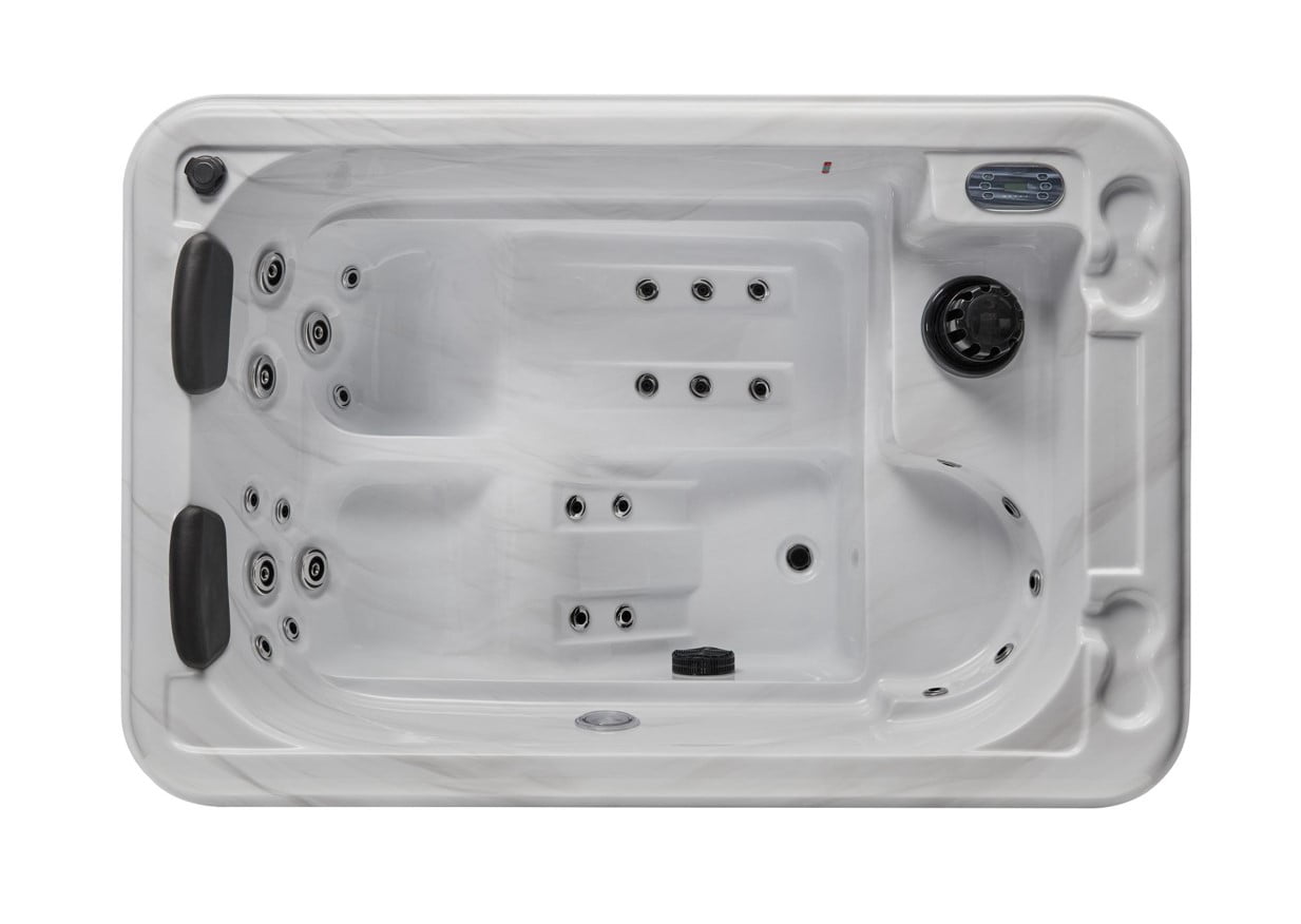 Riley 3-Person 26 Jet Hot Tub with Two Lounge Seats, Bluetooth Sound System, Underwater Lighting and Ozone
