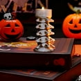 thumbnail image 4 of Skull Halloween Candelabra Decorations Indoor, Halloween Candles Holder with LED Lights for Scary Haunted House Mansion Decor,Candlesticks for Table Home Party (A), 4 of 6