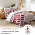 thumbnail image 7 of Red Morocco Bedding Duvet Cover Set Queen Size 4 Pieces Abstract Retro Tribal Geometric Ethnic Bedding Set with Zipper Closure, 1 Comforter Cover 90x92 Inches 1 Flat Sheet & 2 Pillow Cases, 7 of 7