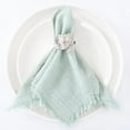 thumbnail image 2 of Ksopiavobs Handmade Cloth Napkins with Fringe Set of 8 Sage Cotton Linen Napkins 18"x18" Rustic Dinner Napkins Bulk for Wedding Party Baby Shower, 2 of 7