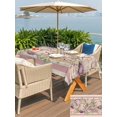 thumbnail image 5 of Outdoor Tablecloth with Umbrella Hole for Patio/Picnic/Party/Camping, Summer Purple Conch Waterproof Table Cloth Rectangle Table Cover Washable, Vintage Beach Coastal Leaves Retro Stripes (54"x 80"), 5 of 9