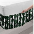 thumbnail image 2 of Jungle Foliage Bed Skirt, Pattern of Monstera Leaves on Vertical Brushstroke Stripes, Elastic Bedskirt Dust Ruffle Wrap Around for Bedding Decor, 4 Sizes, Charcoal Grey Green, by Ambesonne, 2 of 2