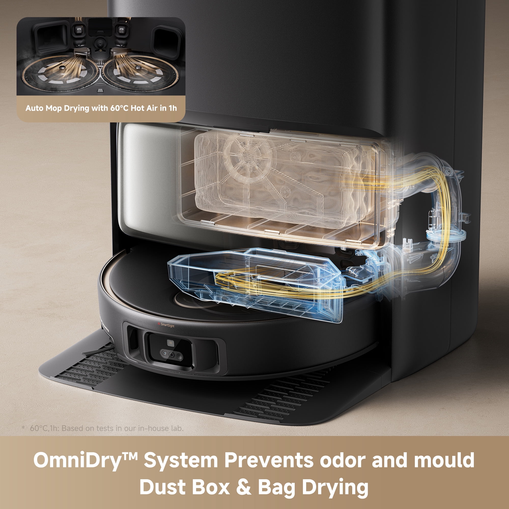 MOVA P50 Pro Ultra Robot Vacuum & Mop, Auto Removable Mop,19000 Pa Suction, 75℃ Hot Water Self-Washing,Auto Empty&Refill