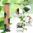 thumbnail image 3 of Metal Tube Bird Feeders for Outdoors Hanging, 6-Port Bird Feeder for Outside, Finch Feeders for Outside, Squirrel Proof Bird Feeders with Heavy Duty Metal Lid, Chew-Proof, 3 of 6