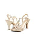 thumbnail image 4 of Sandalias de Tacón Bajo para Mujer DREAM PAIRS con Punta Abierta en Dorado, 4 of 7
