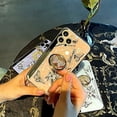 thumbnail image 4 of iPhone 12/12 Pro Case, Cute Conch Shell Floral Butterfly with Ring Kickstand Elegant Protective Cover for Girls Women for Apple iPhone 12/12 Pro 6.1'' 2020 (Roes Gold), 4 of 8